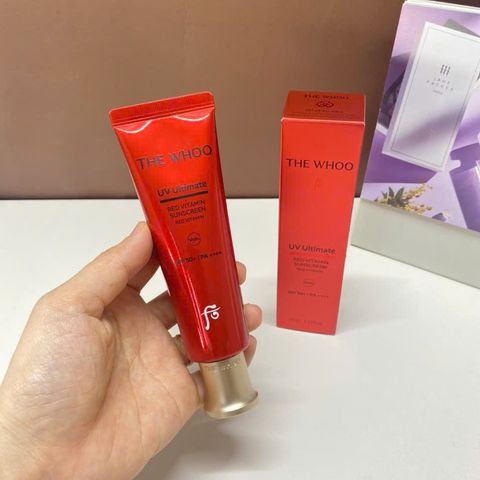 Kem Chống Nắng Whoo Đỏ UV Ultimate Red Vitamin Sunscreen 50ml - Dưỡng ẩm và bảo vệ da hiệu quả khỏi tia UVA/UVB
