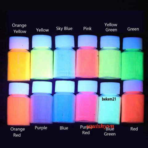 Hũ Bột Dạ Quang Nhuộm Resin Phát Sáng Trong Tối - Trang Sức Độc Đáo Có 12 Màu Tùy Chọn, Thích Hợp Cho Nghệ Thuật và Làm Móng