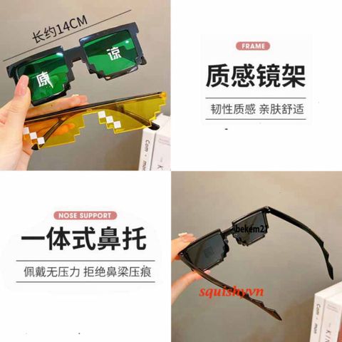 Kính Thug Life 6 Chấm Nhiều Màu - Kính Mắt Gương Siêu Ngầu, Phụ Kiện Gamer Độc Đáo, Thời Trang Trẻ Trung