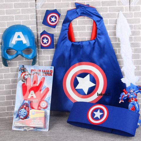 Đồ Chơi Trang Phục Captain America - Bộ Khiên Áo Kiếm Siêu Anh Hùng Cho Bé Trai & Bé Gái - Đồ Chơi Hòa Mình Thú Vị