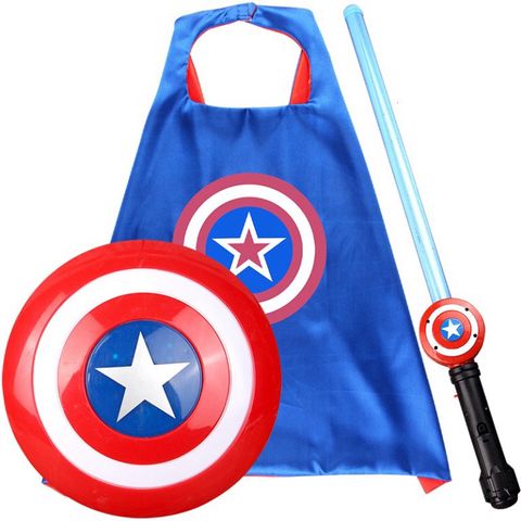 Đồ Chơi Trang Phục Captain America - Bộ Khiên Áo Kiếm Siêu Anh Hùng Cho Bé Trai & Bé Gái - Đồ Chơi Hòa Mình Thú Vị