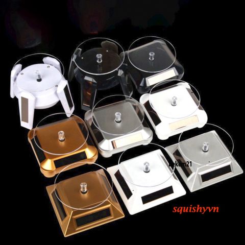 Bàn Xoay Năng Lượng Mặt Trời 360 Độ - Đế Xoay Trưng Bày Sản Phẩm - Tiện Lợi Cho Đồ Trang Sức, Đồng Hồ & Quà Tặng