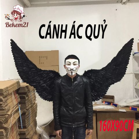 Cánh Thiên Thần Trắng & Cánh Ác Quỷ Đen Cosplay 160X90CM - Đồ Hóa Trang Tiệc Tùng Cho Người Lớn