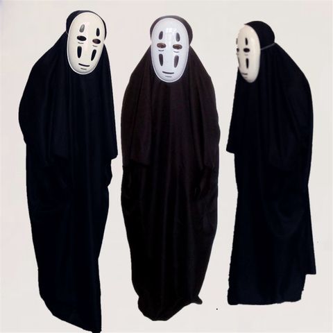 Bộ Trang Phục Cosplay Vô Diện Kaonashi - Hóa Trang Hayao Miyazaki Spirited Away Cho Trẻ Em Và Người Lớn, Áo Choàng + Mặt Nạ