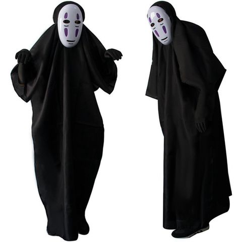 Bộ Trang Phục Cosplay Vô Diện Kaonashi - Hóa Trang Hayao Miyazaki Spirited Away Cho Trẻ Em Và Người Lớn, Áo Choàng + Mặt Nạ