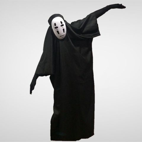Bộ Trang Phục Cosplay Vô Diện Kaonashi - Hóa Trang Hayao Miyazaki Spirited Away Cho Trẻ Em Và Người Lớn, Áo Choàng + Mặt Nạ
