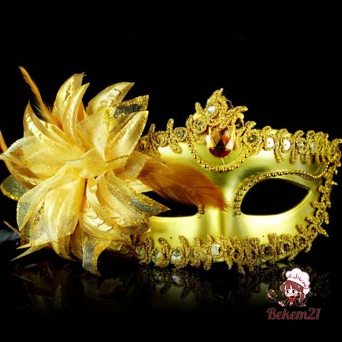 Mặt Nạ Đính Kim Cương Giả Lông Vũ - Phụ Kiện Trang Trí Tiệc Cưới, Biểu Diễn, Dạ Hội Cao Cấp