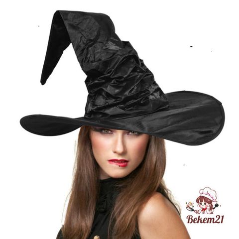Mũ Phù Thủy Đen Cho Halloween - Mũ Hóa Trang Pháp Sư, Trang Trí Tiệc Tùng Thú Vị, Quà Tặng Lý Tưởng Cho Gia Đình