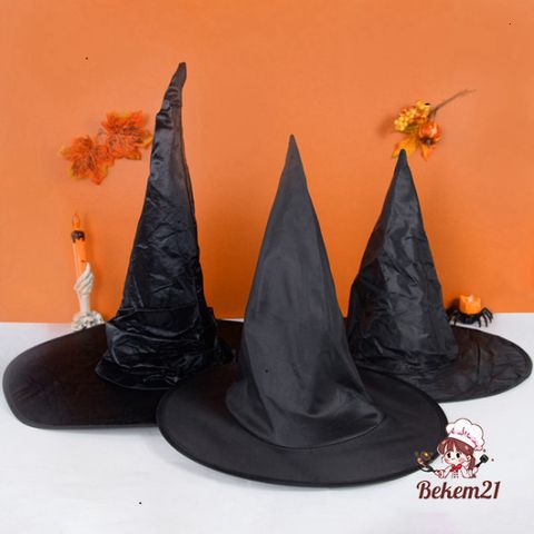 Mũ Phù Thủy Đen Cho Halloween - Mũ Hóa Trang Pháp Sư, Trang Trí Tiệc Tùng Thú Vị, Quà Tặng Lý Tưởng Cho Gia Đình