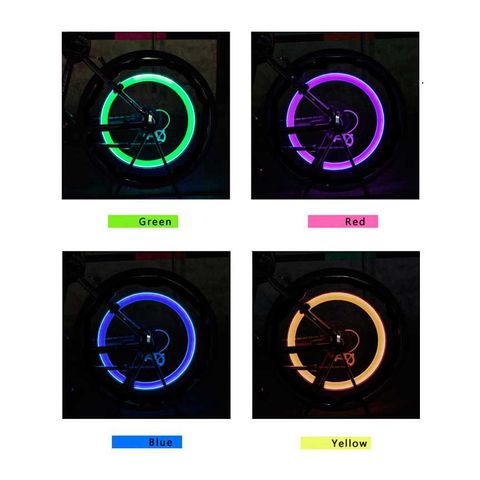 Combo 2 Đèn LED Gắn Van Bánh Xe Đạp, Xe Máy, Ô Tô - Đèn Sáng Đổi Màu Thông Minh, Kiểu Dáng Nổi Bật