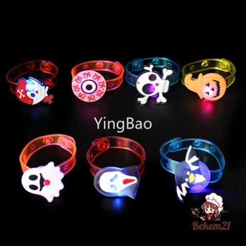 10 cái Vòng Tay LED Halloween - Phụ Kiện Tiệc Tùng Chiếu Sáng Dơi Ma, Bí Ngô, Nhện - Thêm Không Khí Lễ Hội