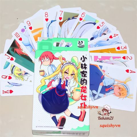 Bộ Bài Poker Miss Kobayashi's Dragon Maid - 54 Lá Thẻ Hoạt Hình Dễ Thương Cho Học Sinh - Quà Tặng Thích Hợp Cho Fan Manga Và Anime