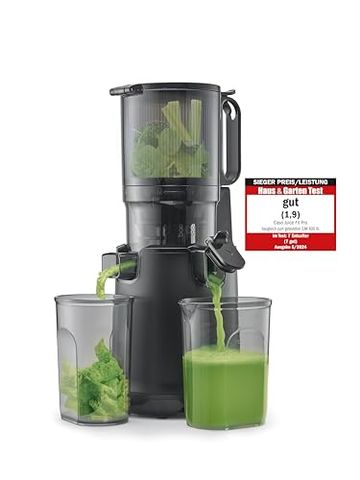 Máy Ép Chậm Caso Juice Fit Pro - Thiết Kế Sang Trọng Đen Nhám, Giữ Dưỡng Chất Tự Nhiên, Cửa Nạp XL 130 mm, Động Cơ 250W