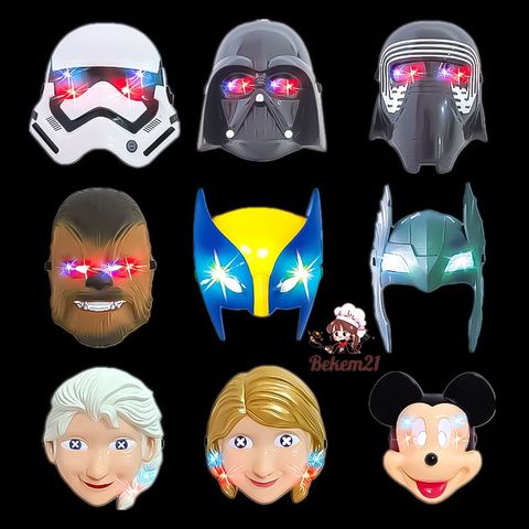 Mặt Nạ Phát Sáng LED Halloween - Mặt Cười Chú Hề Cosplay Độc Đáo Cho Tiệc Hóa Trang và Lễ Hội