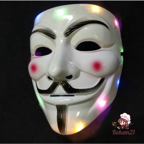 Mặt Nạ Hacker Anonymous Trắng Đen - Đạo Cụ Cosplay Halloween Thiết Kế V for Vendetta, Phụ Kiện Thời Trang Vui Nhộn