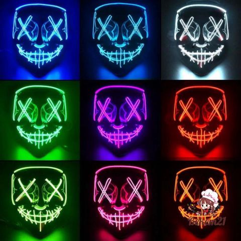 Mặt Nạ Hóa Trang Halloween LED Độc Đáo 10 Màu - Phụ Kiện Đi Tiệc, Sự Kiện, Sinh Nhật, Đèn Flash Thú Vị