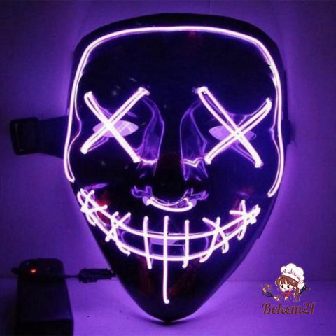 Mặt Nạ Hóa Trang Halloween LED Độc Đáo 10 Màu - Phụ Kiện Đi Tiệc, Sự Kiện, Sinh Nhật, Đèn Flash Thú Vị