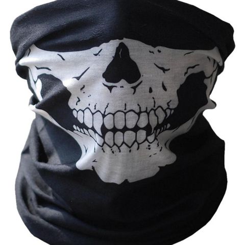 Khẩu Trang Đa Năng Hình Đầu Lâu Xương 50cm - Vải Lanh Thoáng Mát, Thời Trang Phượt, Chống Nắng, Che Bụi