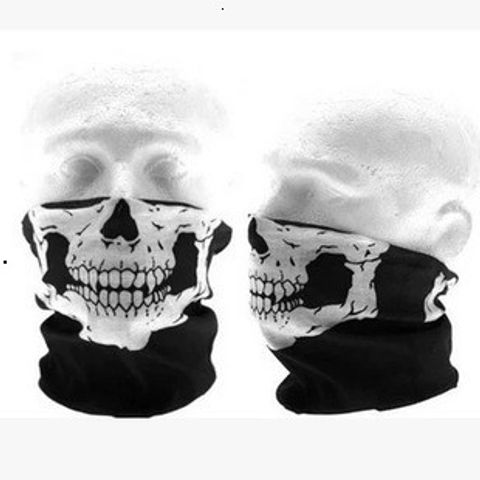 Khẩu Trang Đa Năng Hình Đầu Lâu Xương 50cm - Vải Lanh Thoáng Mát, Thời Trang Phượt, Chống Nắng, Che Bụi
