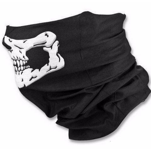 Khẩu Trang Đa Năng Hình Đầu Lâu Xương 50cm - Vải Lanh Thoáng Mát, Thời Trang Phượt, Chống Nắng, Che Bụi