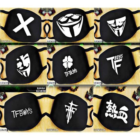Khẩu Trang Vải In Hình Hacker Anonymous Đen - Kháng Khuẩn Cotton Anime/Manga Thời Trang Unisex, Chống Bụi