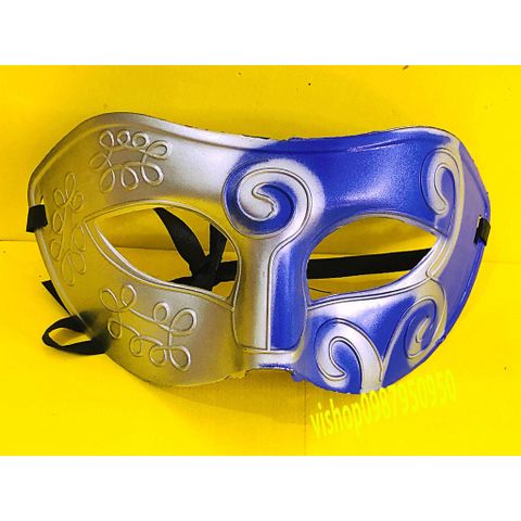 Mặt Nạ Nửa Mặt Bạc Phối Xanh Cổ Điển - Phụ Kiện Hóa Trang Halloween, Tiệc Tùng, Lễ Hội, Dây Đeo Rẻ Chất Lượng