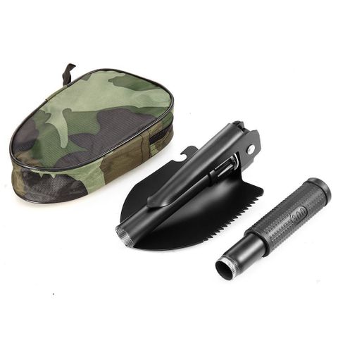 Bộ Cuốc Xẻng Du Lịch Đa Năng 4 in 1 - Thiết Kế Gấp Gọn Có Túi Đựng - Dụng Cụ Cắm Trại Chuyên Dụng, Đi Phượt, Làm Vườn