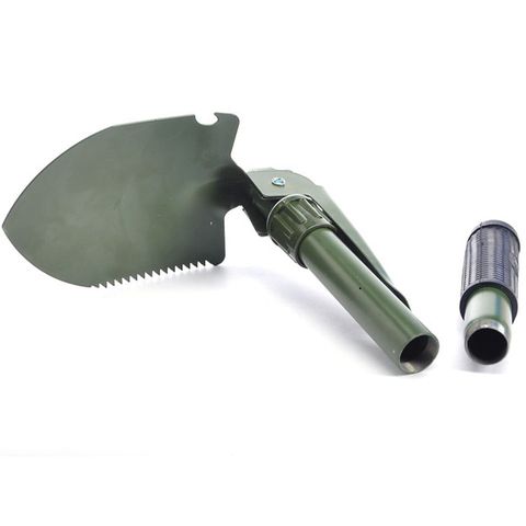 Bộ Cuốc Xẻng Du Lịch Đa Năng 4 in 1 - Thiết Kế Gấp Gọn Có Túi Đựng - Dụng Cụ Cắm Trại Chuyên Dụng, Đi Phượt, Làm Vườn