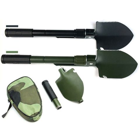 Bộ Cuốc Xẻng Du Lịch Đa Năng 4 in 1 - Thiết Kế Gấp Gọn Có Túi Đựng - Dụng Cụ Cắm Trại Chuyên Dụng, Đi Phượt, Làm Vườn
