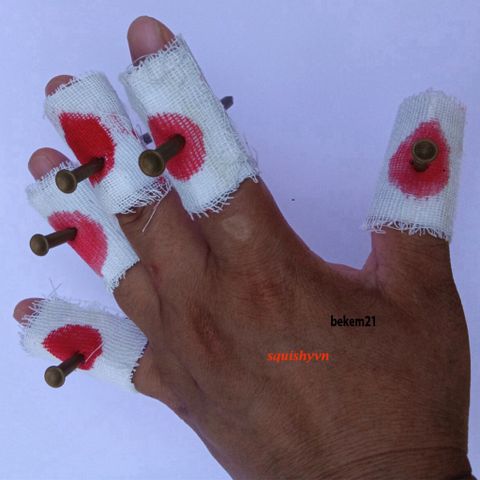 Giả Ngón Tay Bị Đinh Chọc - Phụ Kiện Troll Hài Hước Chân Thật Dành Cho Tiệc Halloween Và Trò Chơi Đùa Giỡn