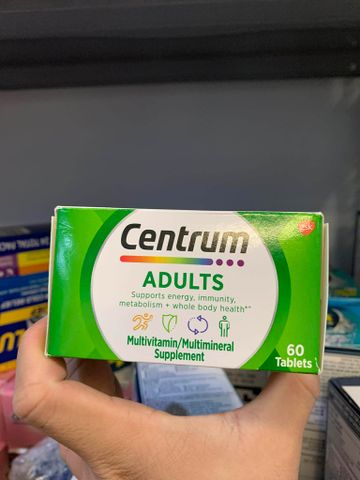 Viên uống Centrum Multivitamin tổng hợp 60 viên - Bổ sung Vitamin & Khoáng Chất Hỗ Trợ Sức Khỏe Người Lớn & Người Già