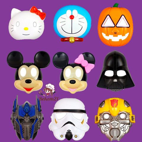 Mặt nạ phát sáng đầu lâu Halloween PINOU - Mặt nạ toàn mặt ngộ nghĩnh cho cosplay, lễ hội và trang phục Đảng