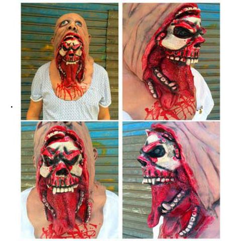 Mặt Nạ Cao Su Hóa Trang Đầu Lâu Zombie Ghost - Trang Phục Halloween Độc Đáo cho Lễ Hội và Sự Kiện