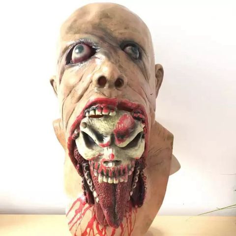 Mặt Nạ Cao Su Hóa Trang Đầu Lâu Zombie Ghost - Trang Phục Halloween Độc Đáo cho Lễ Hội và Sự Kiện