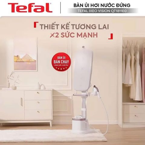 Bàn là hơi nước Tefal IXEO Vision QT1811E0 - Công suất 2400W, diệt khuẩn 99.9%, ủi nhanh, dễ sử dụng, bảo hành 2 năm chính hãng