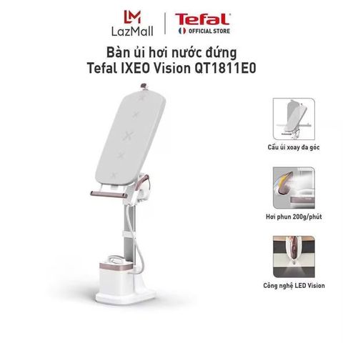 Bàn là hơi nước Tefal IXEO Vision QT1811E0 - Công suất 2400W, diệt khuẩn 99.9%, ủi nhanh, dễ sử dụng, bảo hành 2 năm chính hãng