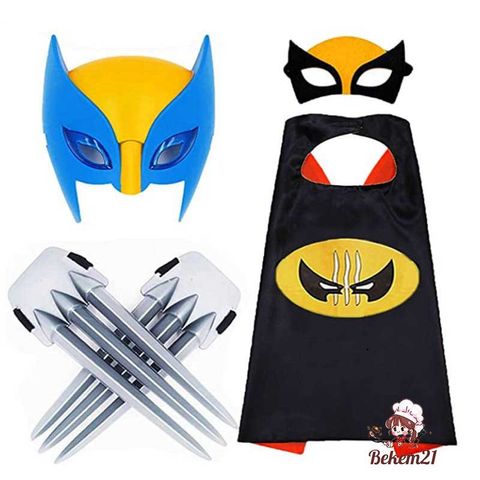Trang Phục Hóa Trang Nhân Vật Sói Xám Hoạt Hình Cho Trẻ Em & Người Lớn - Mặt Nạ & Móng Vuốt Wolverine Thú Vị
