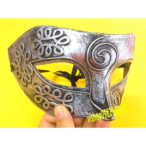 Mặt Nạ Nửa Mặt Bạc Si Cổ Điển - Phụ Kiện Halloween Thời Trang Đẹp Cho Tiệc Hóa Trang, Sự Kiện, Lễ Hội