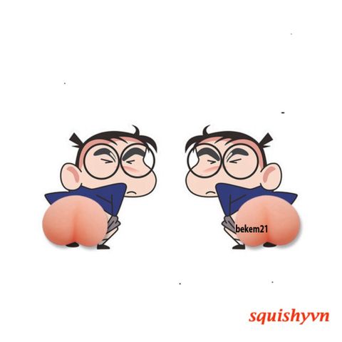 Miếng Dán Mông Sillicon CONAN Edogawa Thám Tử Quả Đào - Sticker Giảm Căng Thẳng Độc Đáo, Quà Tặng Đáng Yêu