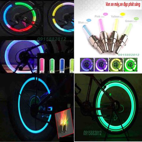 Bộ 2 Van Xe Phát Sáng LED Cho Xe Đạp, Xe Máy, Ô Tô - Đèn Cảm Biến Chuyển Động Thú Vị và Tiết Kiệm Năng Lượng