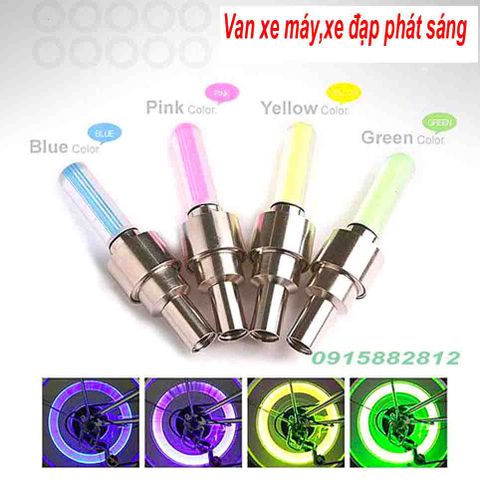Bộ 2 Van Xe Phát Sáng LED Cho Xe Đạp, Xe Máy, Ô Tô - Đèn Cảm Biến Chuyển Động Thú Vị và Tiết Kiệm Năng Lượng