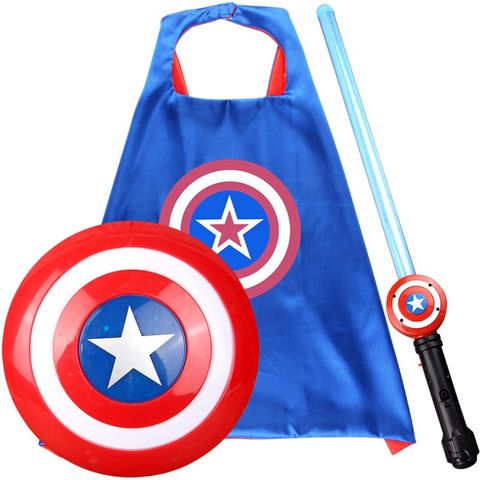 Bộ Phục Trang Đội Trưởng Mỹ Captain America - Khiên và Áo Kiếm Siêu Anh Hùng Cho Bé Trai Và Bé Gái, Thời Trang Halloween