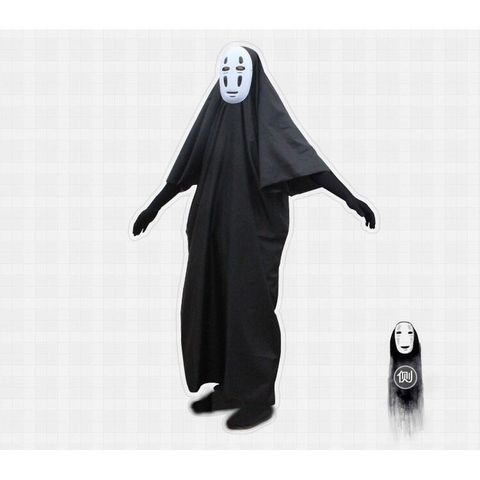 Set Bộ Trang Phục Hóa Trang Nhân Vật Ma Vô Diện Kaonashi - Hayao Miyazaki Spirited Away Cho Trẻ Em và Người Lớn, Chất Liệu Bền, Phù Hợp Cosplay
