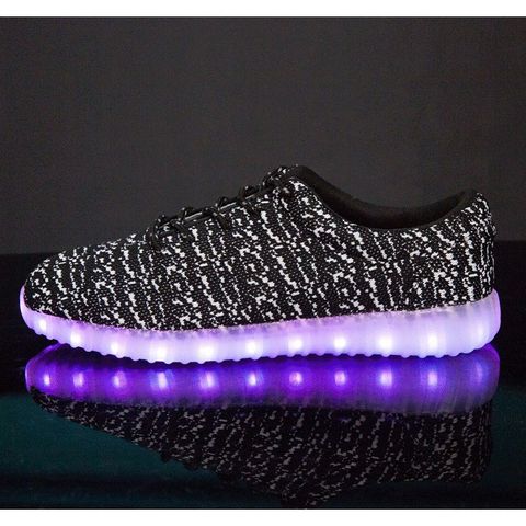 Giày Đèn Led 7 Màu Họa Tiết Đen Trắng Chấm Bi - Giày Phát Sáng Chống Nước 8 Chế Độ Cho Lễ Hội, Sự Kiện Thời Trang