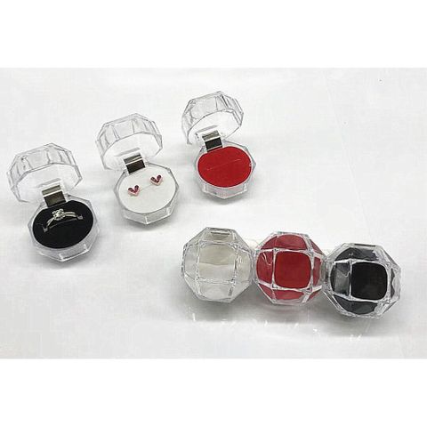 Hộp Đựng Nhẫn Hình Răng Nan Giả - Hộp Trang Sức Tròn Đựng Hoa Tai, Nhẫn - Tùy Chọn Màu Đen, Trắng, Đỏ, Chất Liệu Acrylic