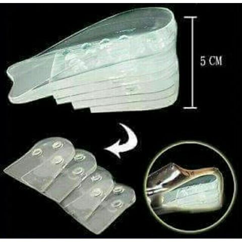 Bộ 10 Miếng Lót Giày Silicon Tăng Chiều Cao 4cm - Đệm Đế Trong Suốt Thoải Mái, Tùy Chỉnh Nấc Cao, Phù Hợp Tất Cả Giày
