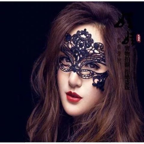 Mặt Nạ Ren Cosplay Đen Huyền Bí - Phụ Kiện Chụp Hình Halloween Sang Trọng - Thời Trang Quyến Rũ