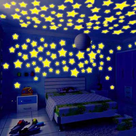 Hình Dán Dạ Quang 3D - Bộ Sticker Dán Tường Sáng Rực Đêm Trang Trí Nhà Cửa Độc Đáo, Bền Bỉ, Nhiều Mẫu Chọn Lựa