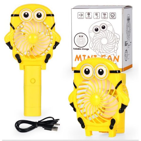 Quạt mini cầm tay hình thú dễ thương - Quạt sạc pin, gập gọn lý tưởng cho du lịch và sử dụng cá nhân