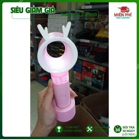 Quạt Mini Cẩm Tay Không Cánh An Toàn - Quạt Sạc USB Du Lịch Thời Trang với Đèn LED - Quà Tặng Tiện Ích cho Mọi Người